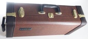 Brown leather-liked hardshell case view
